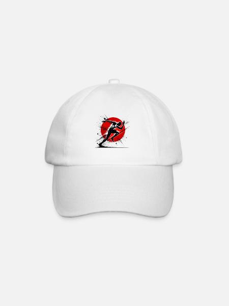 Dynamischer Läufer Athletischer Sportbegeisterter Design - Baseballkappe - Weiß/Weiß