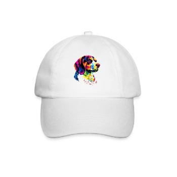Beagle Welpe Popart Süßer Hund Bunte Farben Beagle - Baseballkappe - Weiß/Weiß - Vorne