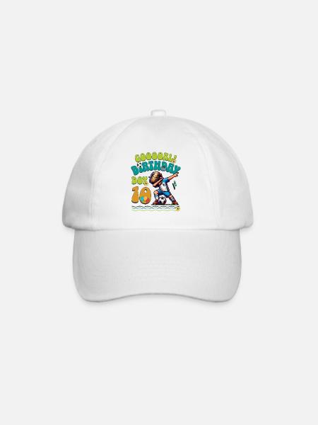 10º Cumpleaños Fútbol - Gorra béisbol - blanco/blanco