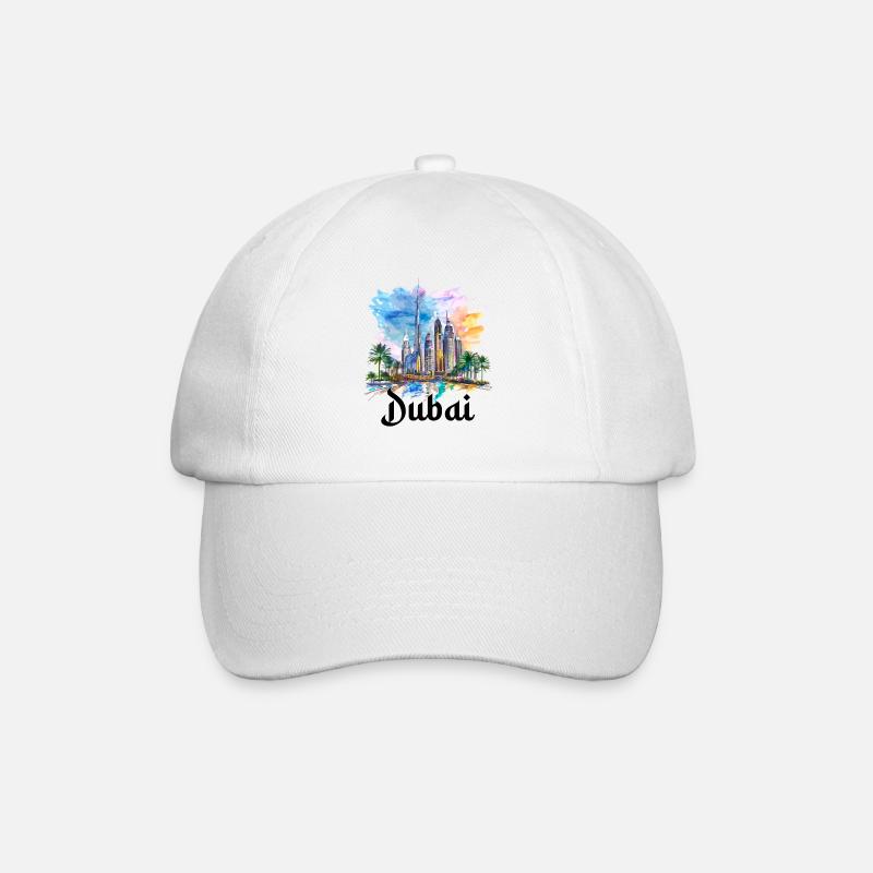 Dubai Skyline Arab Emirates - Baseballkappe - Weiß/Weiß