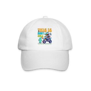 Motocross 4th Birthday - Baseball Cap - white/white - Front