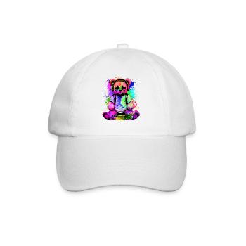 DJ ours, nounours Teddy, dessin animé, musique, concerts festivals - Casquette classique - blanc/blanc - Devant