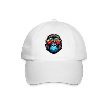 Gorillas with sunglasses - Baseball Cap - white/white - Front