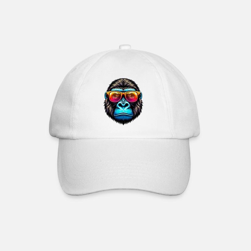 Gorillas with sunglasses - Baseball Cap - white/white