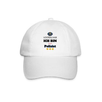 Polizei Geschenk - Baseballkappe - Weiß/Weiß - Vorne