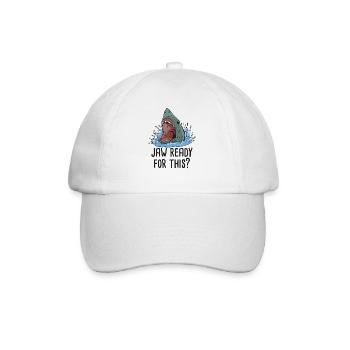 Jaw bereit für diesen Hai für Kinder, Mädchen und - Baseballkappe - Weiß/Weiß - Vorne