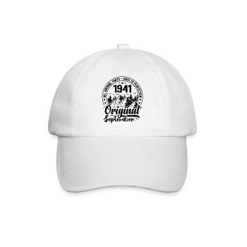 1941 September Original 83 Jahre altes Geburtstagsgeschenk - Baseballkappe - Weiß/Weiß - Vorne