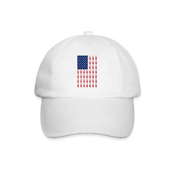 bowling american flag bowling - Baseballkappe - Weiß/Weiß - Vorne