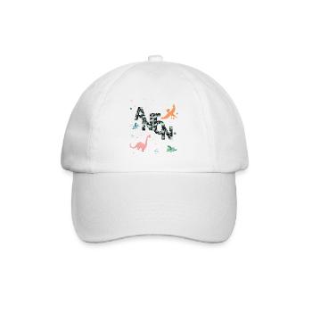 ANTON - Beau prénom de garçon avec dinosaure - Casquette classique - blanc/blanc - Devant