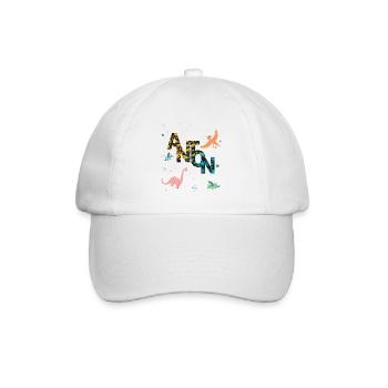 ANTON - Beau prénom de garçon avec dinosaure - Casquette classique - blanc/blanc - Devant