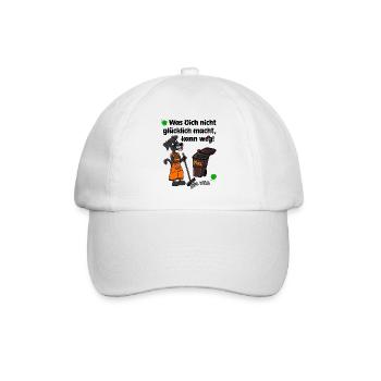 Was Dich nicht glücklich macht, kann weg - Baseballkappe - Weiß/Weiß - Vorne