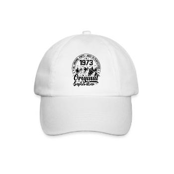 1973 September Original 51 Jahre altes Geburtstagsgeschenk - Baseballkappe - Weiß/Weiß - Vorne