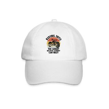Riding Into The Sunset Because Laundry Can Wait Bi - Baseball Cap - white/white - Front