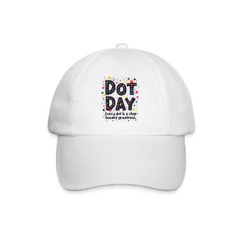 DOT DAY: JEDER DOT IST EIN SCHRITT IN RICHTUNG GRÖSSE - Baseballkappe - Weiß/Weiß - Vorne