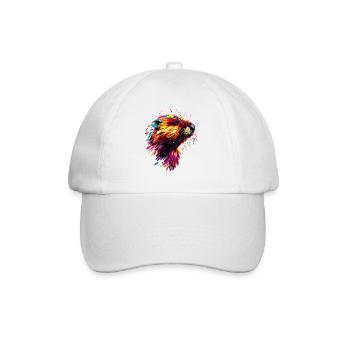 Beaver Colorful Rainbow Popart Rodents Cute Beaver - Baseball Cap - white/white - Front