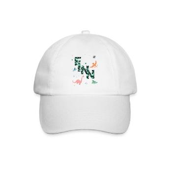 FINN - Beau prénom de garçon avec dinosaure - Casquette classique - blanc/blanc - Devant