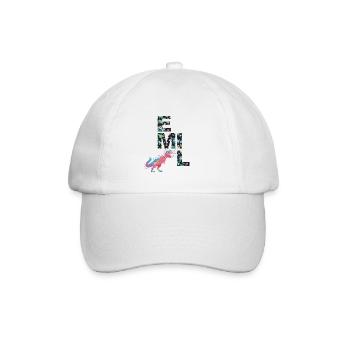 EMIL - Beautiful boy name with dinosaur - Baseball Cap - white/white - Front