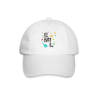 EMIL - Beautiful boy name with dinosaur - Baseball Cap - white/white - Front