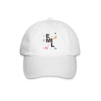 EMIL - Beautiful boy name with dinosaur - Baseball Cap - white/white - Front