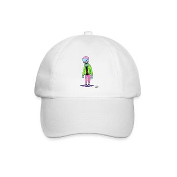 Crazy Funny Cartoon Zombie Skeleton - Baseball Cap - white/white - Front