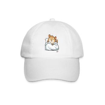 Small, cute, sleeping hamster - Baseball Cap - white/white - Front