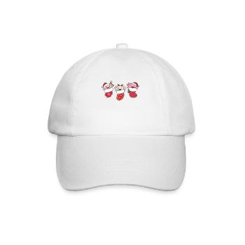 Axolotl Christmas Sock Winter Animals Axolotl - Baseball Cap - white/white - Front