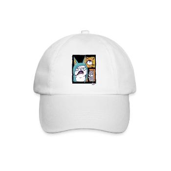 A gang of funny, ugly cat friends - Baseball Cap - white/white - Front