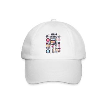Miss Threenager Spa Makeup 3rd Birthday Family - Baseball Cap - white/white - Front