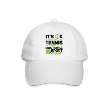 Funny Tennis Player Racket It's Ok - Baseballkappe - Weiß/Weiß - Vorne
