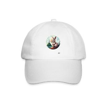 The hare at the lighthouse - Baseball Cap - white/white - Front