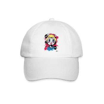 Color Explosion : La vilaine fille chat graffiti - Casquette classique - blanc/blanc - Devant