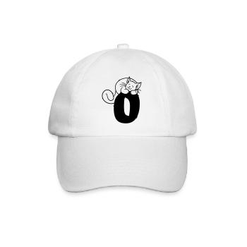 Cat Letter O - Baseball Cap - white/white - Front