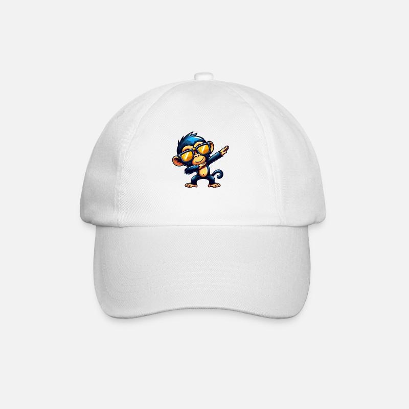 Schimpanse Dabbing Cool Affe Tanzend - Baseballkappe - Weiß/Weiß
