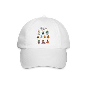 Buddhismus Götter - Bodhisattvas - Baseballkappe - Weiß/Weiß - Vorne