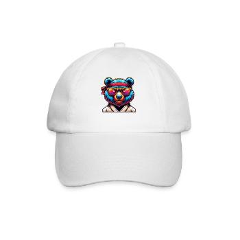 Ours de karaté cool avec lunettes de soleil - Casquette classique - blanc/blanc - Devant