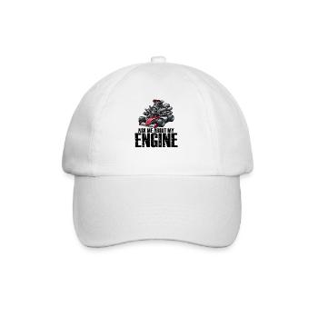 Ask me about my motor car, Guy Racer M - Baseball Cap - white/white - Front