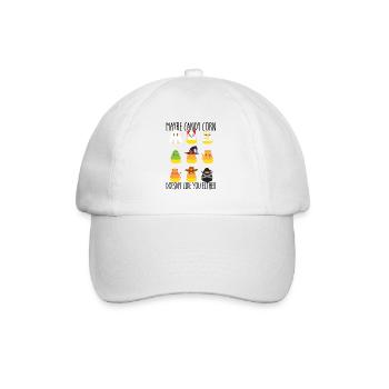 Vielleicht mag dich Candy Corn auch nicht, Candy C - Baseballkappe - Weiß/Weiß - Vorne