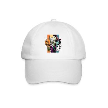 Halloween Monsters: Witch, Ghost, Skeleton, Skull. - Baseball Cap - white/white - Front