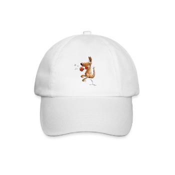 Kangaroo Boxer Boxing Animal Motif - Baseball Cap - white/white - Front