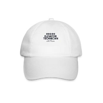Elevator Technician With Passion Repair Elevator - Baseball Cap - white/white - Front