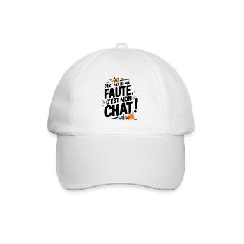 Es ist nicht meine Schuld, es ist meine humorvolle Katze - Baseballkappe - Weiß/Weiß - Vorne