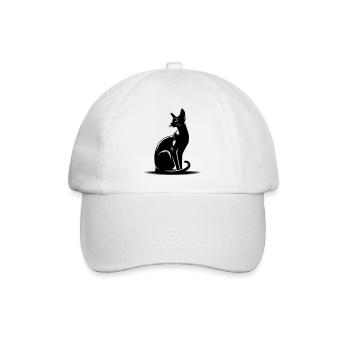 Oriental Shorthair Cat - Baseball Cap - white/white - Front