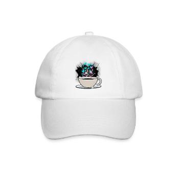 Kaffee Kaffeetasse Koffein - Baseballkappe - Weiß/Weiß - Vorne