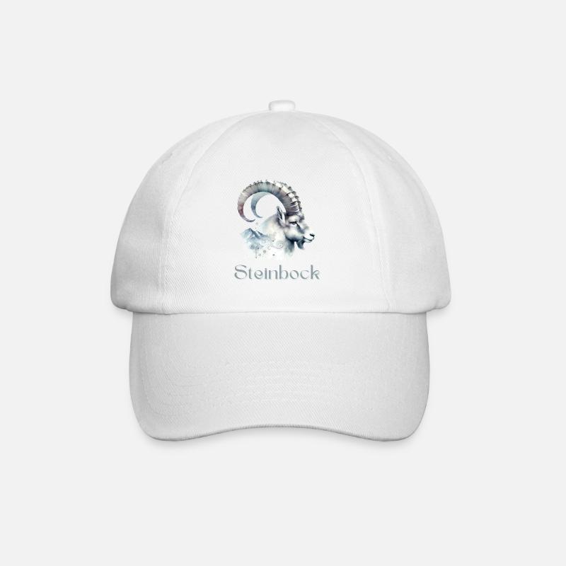 Elegantes Steinbock Sternzeichen Aquarell Geschenk - Baseballkappe - Weiß/Weiß