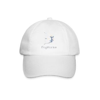 Elegantes Sagittarius Sternzeichen Aquarell Gesche - Baseballkappe - Weiß/Weiß - Vorne