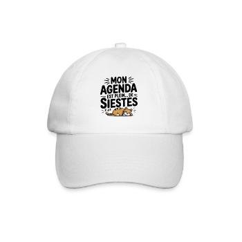 Meine Agenda ist voll von Nickerchen, Humor, Nickerchen, Katze - Baseballkappe - Weiß/Weiß - Vorne