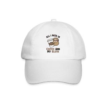 Coffee and my Sloth Pilosa Folivora - Baseball Cap - white/white - Front