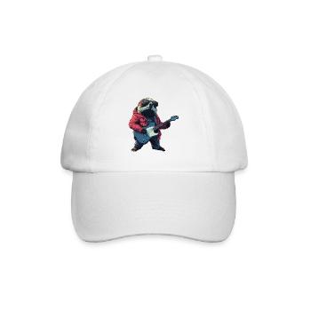 Paresseux avec guitare électrique - Casquette classique - blanc/blanc - Devant