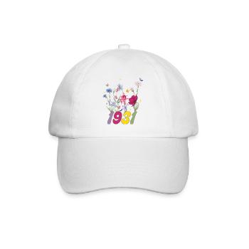 Geburtsjahr 1931 Wildblumen - Baseballkappe - Weiß/Weiß - Vorne