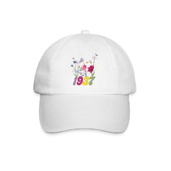Année de naissance 1937 fleurs sauvages - Casquette classique - blanc/blanc - Devant